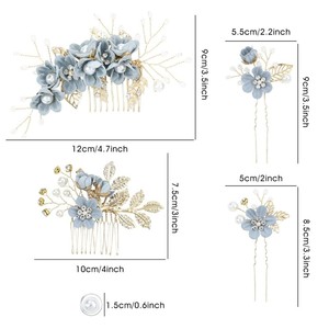 Diskon besar klip pin rambut mutiara Spiral putar sisir samping pernikahan bunga berkelas untuk pengiring pengantin wanita gadis - Product Image 5