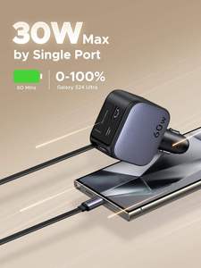 Cargador de Coche UGREEN de 60W 2C1A con Cable Retráctil, Cargador Rápido de 3 Puertos con <span class=keywords><strong>USB</strong></span>-C PD de 30W, <span class=keywords><strong>USB</strong></span>-A, <span class=keywords><strong>Adaptador</strong></span> para Encendedor de Cigarrillos - Product Image 3
