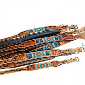 Collier pour chien en cuir véritable perlé style western, multifonctionnel et léger, avec rembourrage doux, pliable et personnalisable - Product Image 1