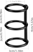 Accessoires de reliure pour carnet DIY, anneaux métalliques noirs de 25 mm de diamètre intérieur, 3 anneaux, 25x25x40mm, clip de reliure