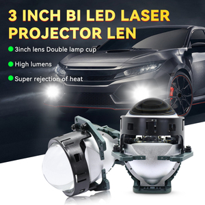Vente en gros 3.0 pouces Bi <span class=keywords><strong>Led</strong></span> Projecteur Lentille Phares Double Lampe Coupe Conduite Lampe 45w 6 Puce Bi Voiture Laser Phares Ampoules - Product Image 3
