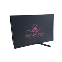 Boîte d'emballage de perruque en tissu de soie, 50 pièces, protection des extensions de cheveux, ruban noir mat, rose, emballage de haute qualité