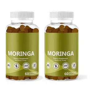 OEM Hot Sales Moringa Leaf Gummies Chewable Green Superfood Gummy For Immune Support Energy Booster Better Mood Support