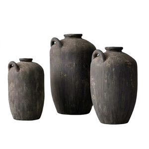 Ensemble de pots décoratifs rustiques en pierre vintage faits à la main, amovibles, pour Diwali, maison, salon, chambre, entrée, étagère, table - Product Image 1