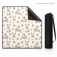 Tapis de Mahjong Bunny Garden sans règles, 31,5x31,5 pouces, cadeaux mignons pour les amateurs de Mahjong, tapis en tissu pour Mahjong, tapis pour tuiles de Mahjong