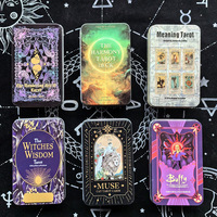 Cartes de tarot en feuille d'or, boîte en métal, jeu de cartes, design personnalisé, emballage cadeau pour fête et divination