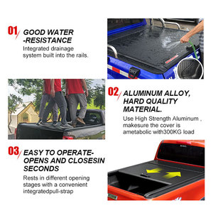 Copertura Retrattile Premium in Lega di Alluminio Impermeabile per Cassone Pick-up <span class=keywords><strong>Ford</strong></span> <span class=keywords><strong>Ranger</strong></span>, Installazione Senza Foratura, <span class=keywords><strong>Accessori</strong></span> Esterni - Product Image 2