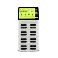 Stasiun Power Bank Sewa 16 Slot Layar Sentuh 10.1" 8000mAh 60W Kios Pengisi Daya Portabel Komersial Pengisian Daya Ponsel 1