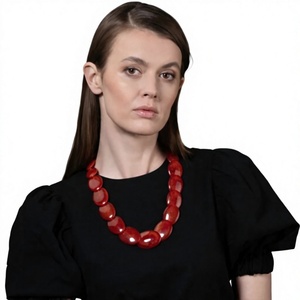 High on Demand Cute Modern Eco-Friendly Resin Pendant Handmade Luxury Fashion Jewelry for Women Beads Chain <b>Peace</b> Design Gift - Product Image 2