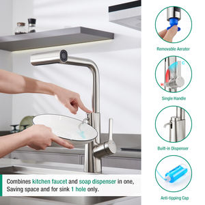 ก๊อกน้ำครัวแบบดึงออกได้ 4 โหมดการทำงาน ก๊อกน้ำครัวแบบ 2 in 1 พร้อมที่จ่ายสบู่ในตัว - Product Image 3