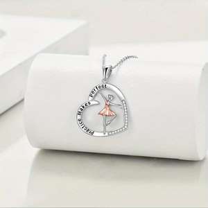 Collar de Plata de Ley con Diseño de Bailarina, Joyería de Baile, Regalo para Animadores, Novedad 2025 - Product Image 1