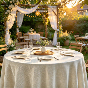 <span class=keywords><strong>Tappeto</strong></span> da Tavolo Grande in Finto Lino 88x154 Pollici (223x391 cm) in Poliestere Pesante per Decorazioni di Tavoli per Grandi Hotel, Eventi e Catering - Product Image 1