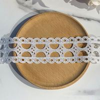Tela de Encaje Elástico Estrecho de Algodón Ecológico de Nuevo Estilo para Vestidos de Mujer, Bordado, Ancho Personalizado, Venta al por Mayor