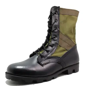 TSB909 Olive green task combat tactical jungle boots with canvas sleeves