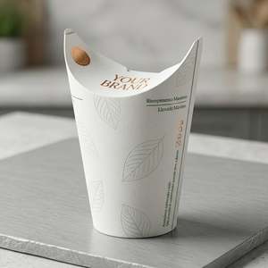 Gobelet en papier papillon avec couvercle intégré, couvercle pliable, anti-fuite, auto-scellant, pour thé et boissons chaudes, 8oz 12oz 16oz, logo personnalisé - Product Image 1