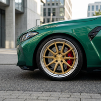 Jantes forgées GW Custom 6061-T6 à 10 branches, concaves profondes, à rebord échelonné, en alliage brossé or pour BMW M3 M4 Audi RS6 PCD 5x112 5x120