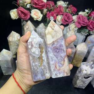 Venta al por mayor de piedras curativas, punta de cristal, hermosa torre de ágata amatista Rosa pulida para Decoración - Product Image 2