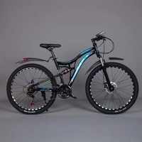 Vélo de montagne tout suspendu 26 pouces 21 vitesses, roues à 10 rayons en alliage et freins à disque doubles, vélo tout-terrain pour adultes