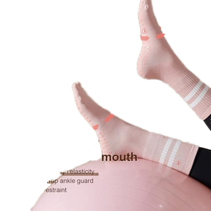 Calze da Pilates/Yoga a tubo sottili in cotone di alta qualità, antiscivolo, da donna, personalizzabili con logo, stampa logo sul fondo, primavera - Product Image 4