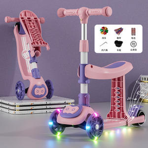 Roues clignotantes réglables en PU Scooter pour enfants Scooter léger pour enfants imprimé/Scooter pour enfants pliable portable à 3 roues - Product Image 4