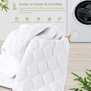Protège-matelas matelassé imperméable, housse de matelas respirante 100 % coton/fibre de bambou avec poches profondes - Product Image 5