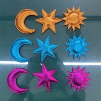 Appliques 3D en PU gonflé étoile, lune, soleil, à coudre, découpées au laser, en cuir PU, accessoires pour chapeaux/chaussures/vêtements