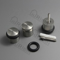 Stainless Steel Door Slam Stop with Black Circular Buffer