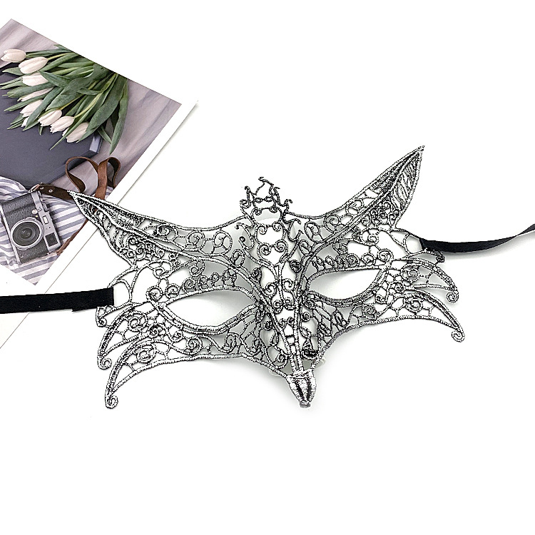 Cabeza de lobo plateada - Talla única