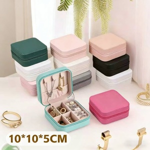 Customizable PU Leather <b>Travel</b> Jewellery Organizer Storage Case Portable Jewelry Box Personalized Mini <b>Travel</b> Size - Product Image 4
