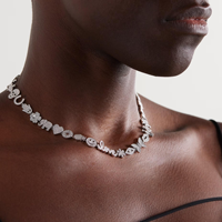 Ensemble de bijoux collier et bracelet chaîne à maillons porte-bonheur micro-pavé CZ plaqué or, nouveauté 2025