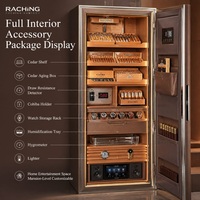 Humidor à cigares réfrigéré par compresseur Raching RR980 en cèdre espagnol avec contrôle numérique de l'humidité et de la température par empreinte digitale