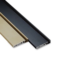 Profilé en aluminium pour plinthe lumineuse LED T5 à longueur personnalisée, installation en surface, pour décoration intérieure