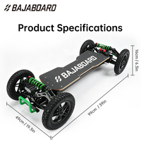 Trottinette électrique BAJABOARD ATRAX PRO 10'' longue portée 75 km, skateboard tout-terrain, planche en érable canadien, capacité de charge 150 kg, 2 roues motrices