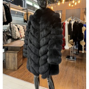 Manteau en fourrure véritable pour <span class=keywords><strong>femme</strong></span>, <span class=keywords><strong>long</strong></span>, épais et chaud, en fourrure de renard, fabriqué par RXFurs, <span class=keywords><strong>prix</strong></span> avantageux, parka en fourrure véritable pour l'hiver. - Product Image 2