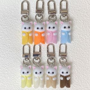 Porte-clés en résine 2024, motif ours floqué de dessin animé, animaux mignons, pompon, chat, chien, en peluche - Product Image 4