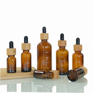 Flacon compte-gouttes en verre dépoli vert, bleu, ambré ou transparent pour huile essentielle, visage ou barbe, avec couvercle en bambou – 5ml, 10ml, 15ml, 20ml, 30ml, 50ml, 100ml - Product Image 5