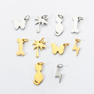 Charme en acier inoxydable plaqué or 18 carats, poli miroir, gravure au laser personnalisée, style os, pour chien, en dropshipping - Product Image 5