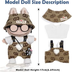IBayda Total 17cm Vestido de muñeca Conjunto de accesorios 3 Tops 3 Mamelucos 3 Sombreros 1 Bolsa 1 Gafas 1 Zapatos - Product Image 4