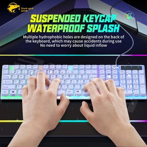 Juego de teclado y mouse para juegos con cable luminoso RGB Accesorios para computadora de escritorio y computadora portátil en stock - Product Image 3
