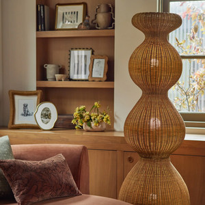 Rattan Floor <b>Lamp</b> 150cm Height LED Light Source Home Decor Ambient Lighting for Living Room <b>Study</b> - Product Image 1