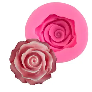 Fiore fiore rosa forma Silicone fondente sapone 3D torta stampo Cupcake gelatina caramelle cioccolato decorazione strumenti di cottura stampi