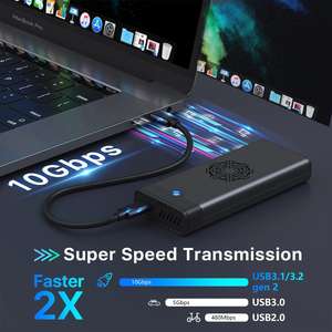 Aluminio M.2 NVME NGFF SSD <span class=keywords><strong>a</strong></span> <span class=keywords><strong>USB</strong></span> 3,1 <span class=keywords><strong>Adaptador</strong></span> convertidor tipo C Caja SSD Caja de <span class=keywords><strong>disco</strong></span> de estado sólido con ventilador - Product Image 6