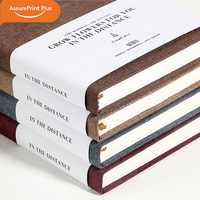 Carnet de notes A5 personnalisé en cuir PU cousu, couverture rigide en tissu vintage, détachable, papier épais pour réunions de bureau
