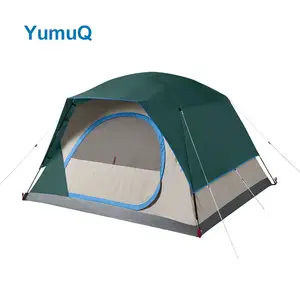 YumuQ Customized Design 6-8 Person Awning Camping Dome Shaped House Luxury Tent Manufacturers For Sale
