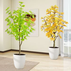 Albero di Ginkgo Artificiale in Seta per Interni, da Pavimento, <span class=keywords><strong>Verde</strong></span>, Portafortuna, Vendita all'Ingrosso dal Produttore - Product Image 4