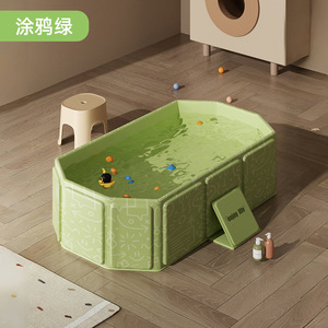Baignoire pliable pour bébé, <span class=keywords><strong>piscine</strong></span> pour les moins de 3 ans, utilisation à domicile et en extérieur, <span class=keywords><strong>jeux</strong></span> de natation pour nouveau-nés - Product Image 6
