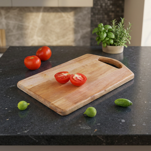Planche à découper en bambou Anax, petite planche à découper en bois rectangulaire avec poignée pour la préparation des aliments en cuisine - Product Image 3