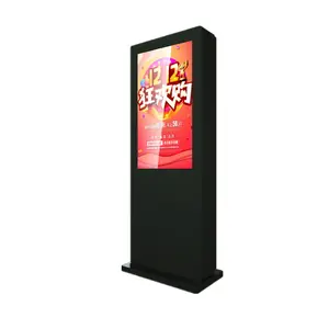 55 inch Video Screen Ads Outdoor Android Floor Standing Totem 1080p Digital Signage Display High Brightness