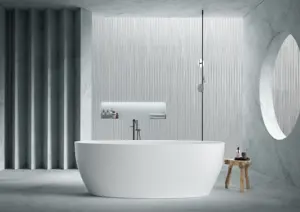 Medyag Badewannen aus Acryl zum Ständer Quadratische Badewanne Großer Raum Einfach zu reinigende Badewanne
