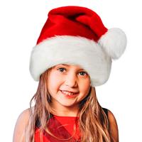 Chapeau de Noël rouge en non-tissé doux pour enfants et adultes, décoration de fête de Noël, chapeau de Père Noël classique
